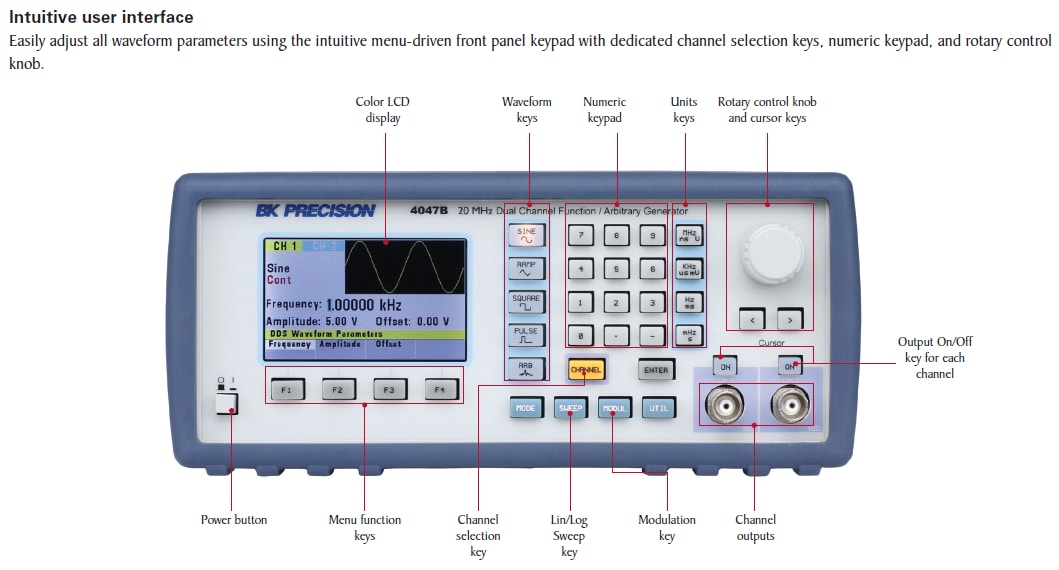 B&K Precision 4047B Dual Channel Function/Arbitrary Generator